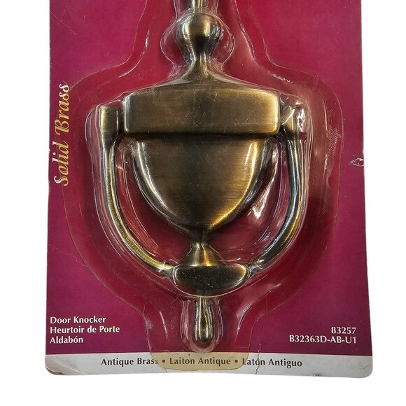 Brainerd Door Knocker 6 1/16" x 3 1/16" Solid Antique Brass NOS Part # 83257 - Picture 4 of 9
